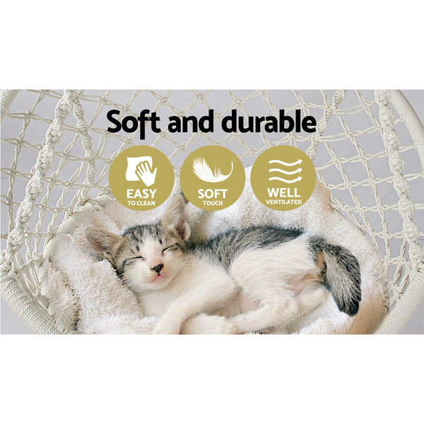 Gardeon Hammock Chair Outdoor Hanging Macrame Cotton Indoor Cream Hammocks