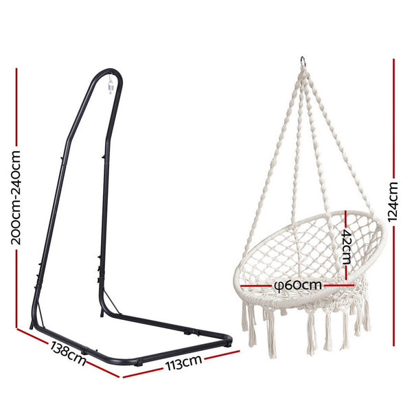 Gardeon Hammock Hanging Chair With Steel Stand Hammocks