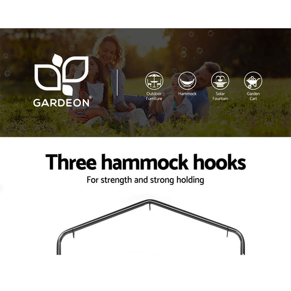 Gardeon Outdoor Hammock Chair With Stand Cotton Swing Relax Hanging 124Cm Cream Hammocks