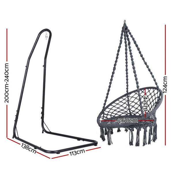 Gardeon Hammock Hanging Chair With Steel Stand Hammocks