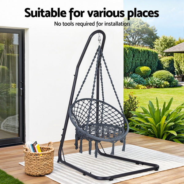 Gardeon Hammock Hanging Chair With Steel Stand Hammocks