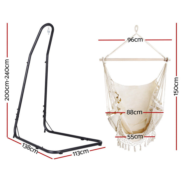 Gardeon Hammock Hanging Chair With Steel Stand Hammocks