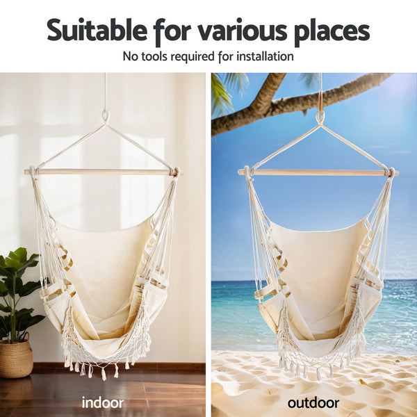 Gardeon Hammock Hanging Chair With Steel Stand Hammocks