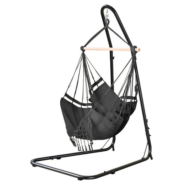 Gardeon Hammock Hanging Chair With Steel Stand Hammocks