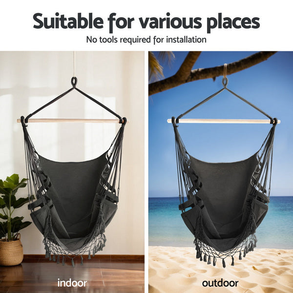 Gardeon Hammock Hanging Chair With Steel Stand Hammocks
