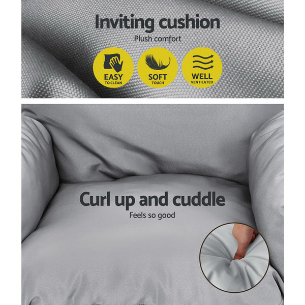 Gardeon Outdoor Egg Swing Chair Patio Furniture Pod Stand Canopy Foldable Grey Swing Seats