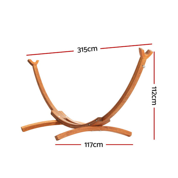 Gardeon Hammock Bed Stand Larch Wood 315Cm Length Hammocks