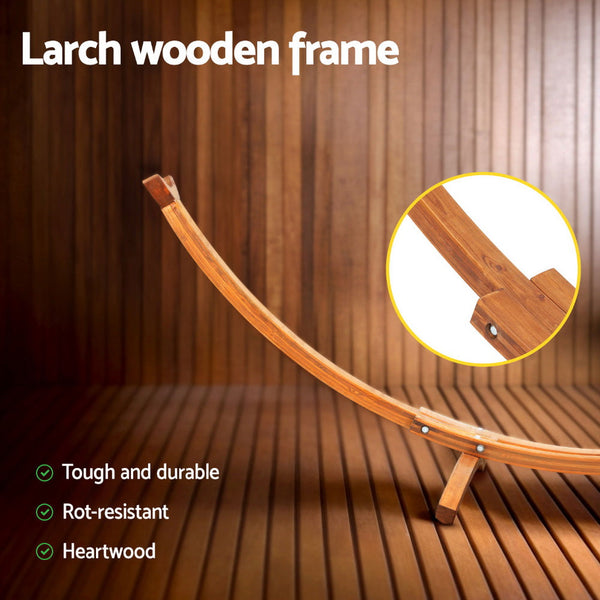 Gardeon Hammock Bed Stand Larch Wood 315Cm Length Hammocks