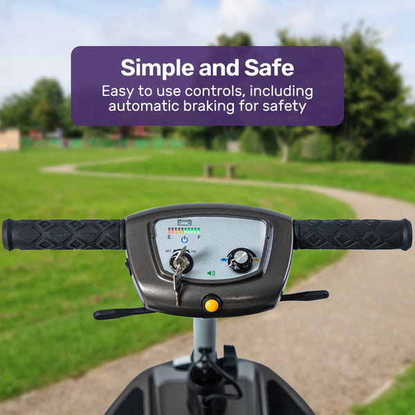 Equipmed Ultra Lightweight Folding Electric Mobility Scooter 17Kg With Battery Removed 120Kg Capacity Long Range Brushless Motor Portable Mobility Sco