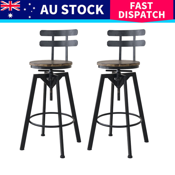 Levede 2X Bar Stool Industrial Adjustable Benches Bar Stools