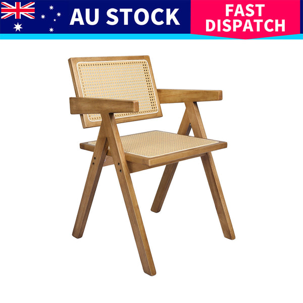 Levede 6X Dining Chair Solid Wood Rattan Dining Chairs