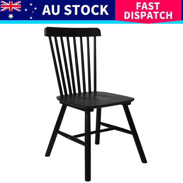 Levede 6X Kitchen Winsor Black Dining Chairs