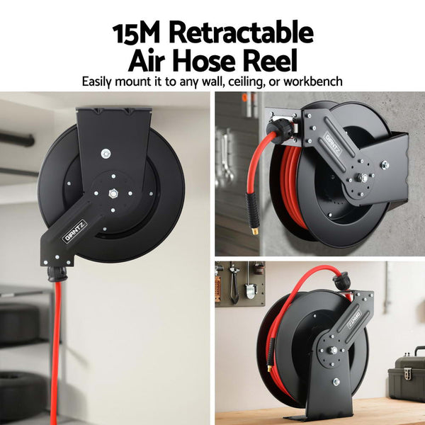 Air Hose Reel 3/8 In X 15M Retractable 300Psi Other Air Tools