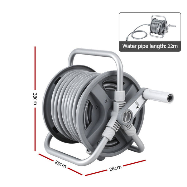 Green Fingers 20M Retractable Garden Hose Reel Heavy Duty 1/2" Hose Auto Rewind Hose Reels & Storage