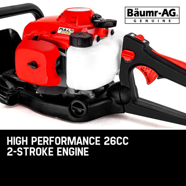 Hedge Trimmers Baumr Baumr Ag 26Cc Petrol Hedge Trimmer 2 Stroke Clipper Saw Precision 24 Blade