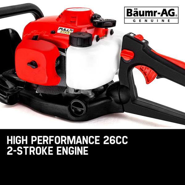 Hedge Trimmers Baumr Baumr Ag 26Cc Petrol Hedge Trimmer 2 Stroke Clipper Saw Precision 24 Blade