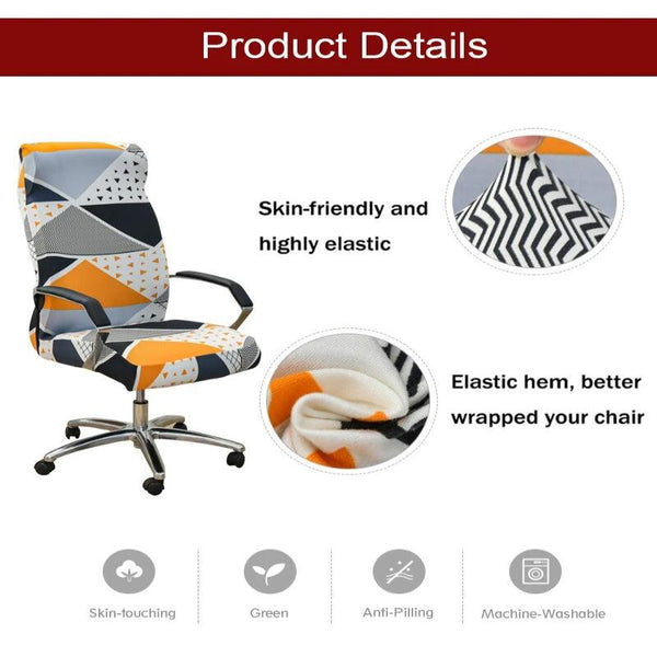 Office Chair Cover All Seasons Design Large Non Slip Rotating Seat Case Universal Armrest Protector Garden Furniture Slipcovers