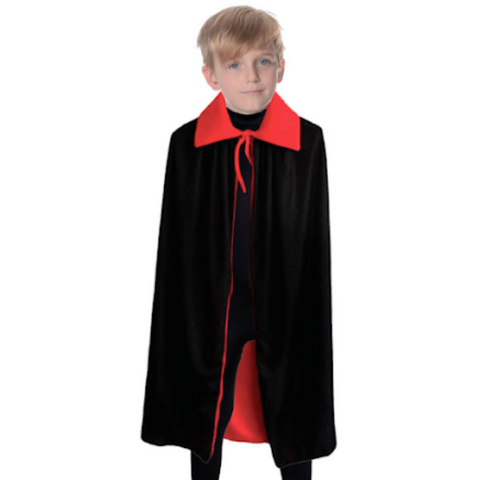 Br Costumes Halloween Kids Fancy Cape Red Black Long Cloak Coat Witch Ghost Vampire 6 9 Years Old Wings