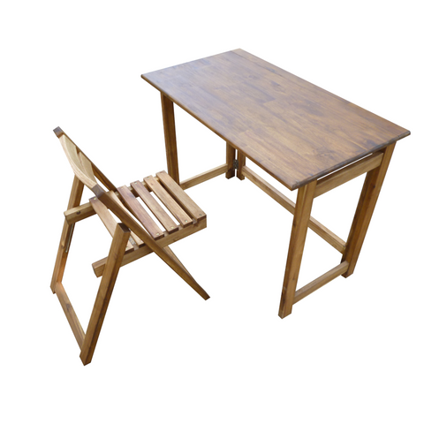 Hardwood Foldable Teen Desk Set (Acacia) Home Office Desks