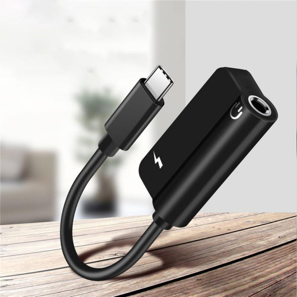 Mobile Phone Headphone Adapter 2 In 1 Type C To Audio 3.5Mm Jack Charging Converter Cable Cables & Adapters
