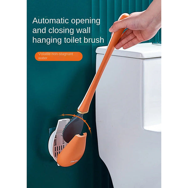 Toilet Brush White Silicone Wall Mounted Soft Bristles Bathroom Accessories Set Toilet Brushes & Holders