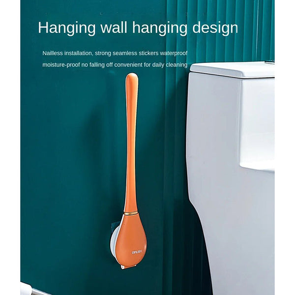 Toilet Brush White Silicone Wall Mounted Soft Bristles Bathroom Accessories Set Toilet Brushes & Holders