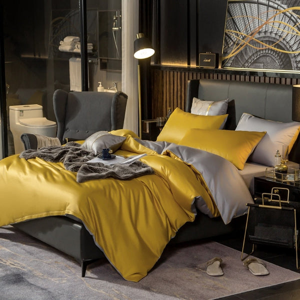 Duvet Comforter Set Double Yellow Light Grey Egyptian Cotton Thick Blanket Bedspread Double Bed Comforters