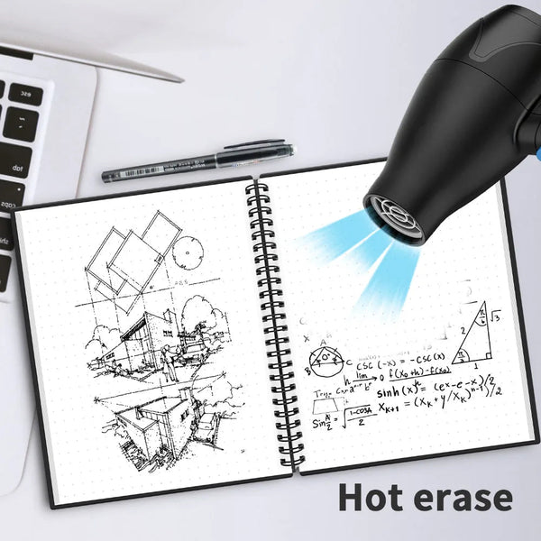 A6 Reusable Erasable Notebook Black Microwave Wave Cloud Erase Notepad Pad Lined With Pen Save Paper Notebooks