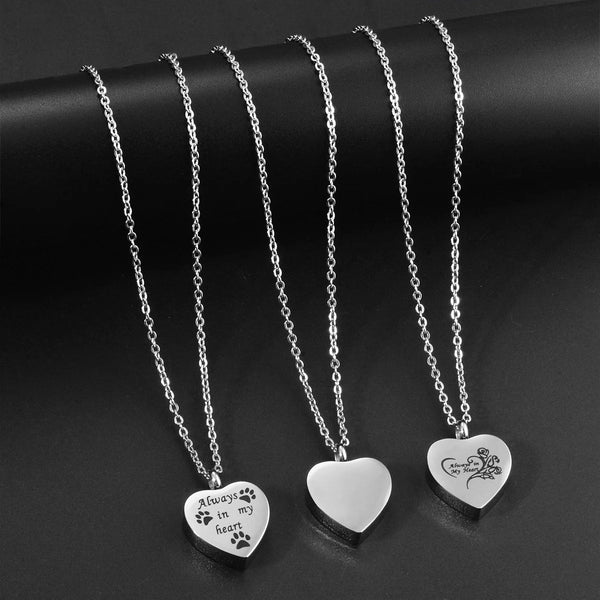 Veile Studios Heart Shaped Urn Necklace For Ashes Stainless Steel Jewelry Keepsake Gift Necklaces & Pendants
