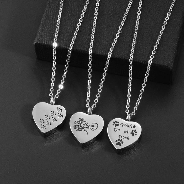 Veile Studios Heart Shaped Urn Necklace For Ashes Stainless Steel Jewelry Keepsake Gift Necklaces & Pendants