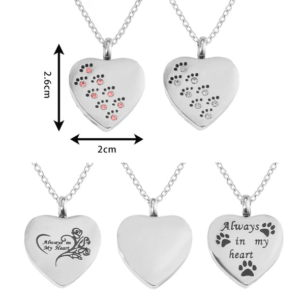 Veile Studios Heart Shaped Urn Necklace For Ashes Stainless Steel Jewelry Keepsake Gift Necklaces & Pendants