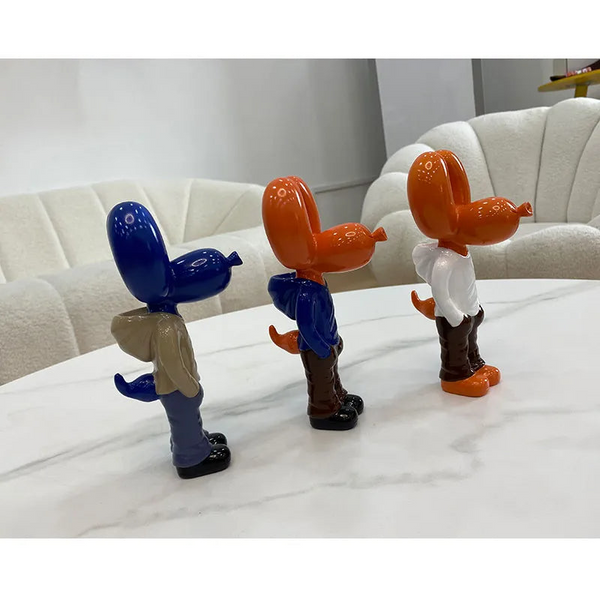 Figurine Balloon Dog Statue Pink 7 Inch Resin Sculpture For Living Room Decor Sculptures & Figurines