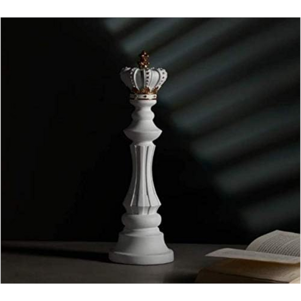 Figurine Chess Piece White King Medium Resin Living Room Decoration Accessory Sculptures & Figurines