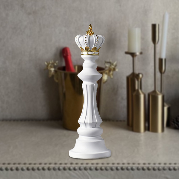 Figurine Chess Piece White King Medium Resin Living Room Decoration Accessory Sculptures & Figurines