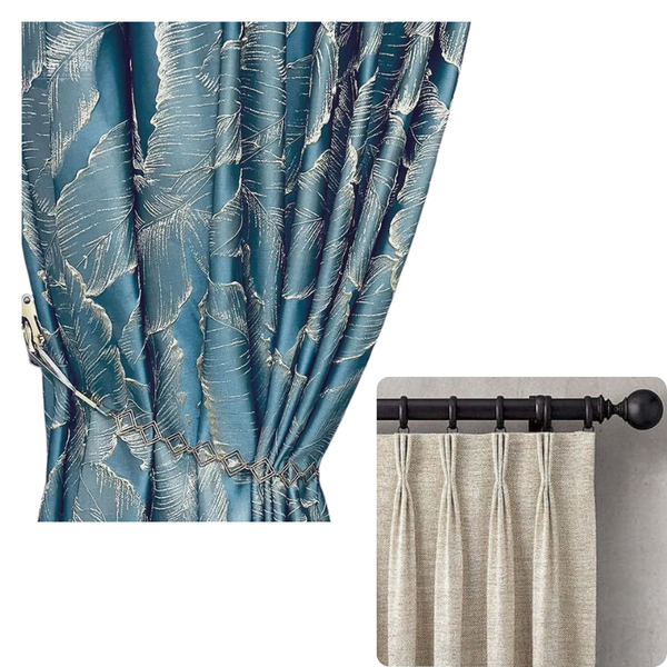 Curtain Green 400 Centimetre X 250 3D Leaves Blackout Curtains & Drapes
