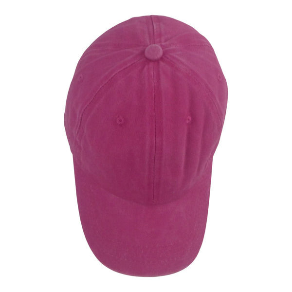 Bstc 6 Panel Baseball Cap Distressed Cotton Hot Pink Hats & Headwear