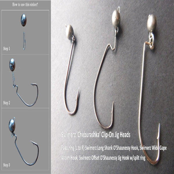 Swimerz 3Gm Cheburashka Clip On Jig Head Tungsten 12 Pack Baits & Lures