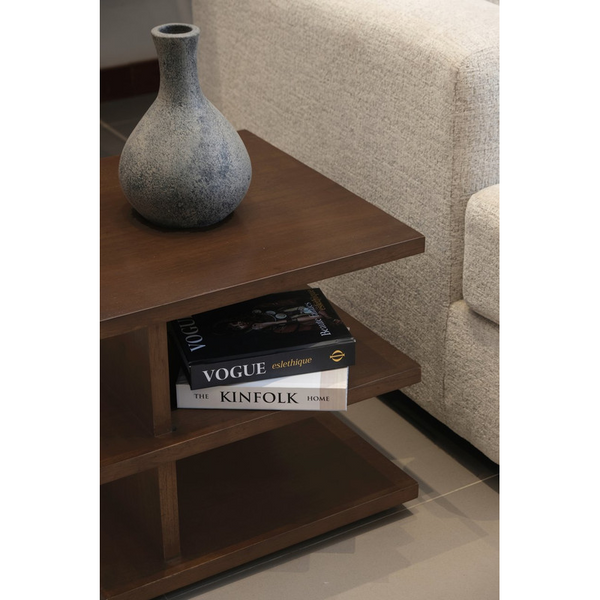 Centrum Hudson Oversized Square Side Table Walnut Side Tables