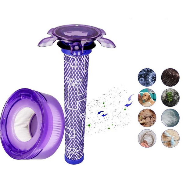 Hygieia Filter Kit For Dyson V7 Advanced Sv37 & V8 With Star Pre Sv25 Vacuum Cleaner Parts