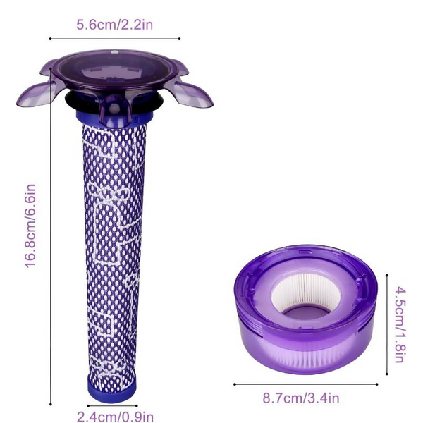 Hygieia Filter Kit For Dyson V7 Advanced Sv37 & V8 With Star Pre Sv25 Vacuum Cleaner Parts