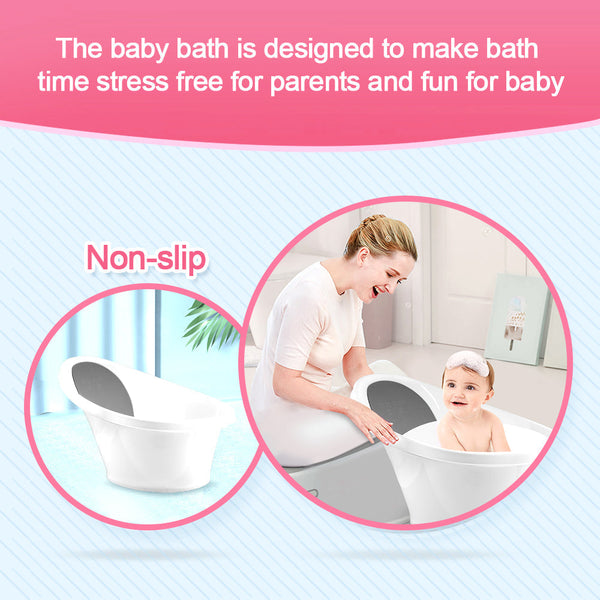 Black Baby Bath With Backrest & Bum Bump Support Bath Tubs