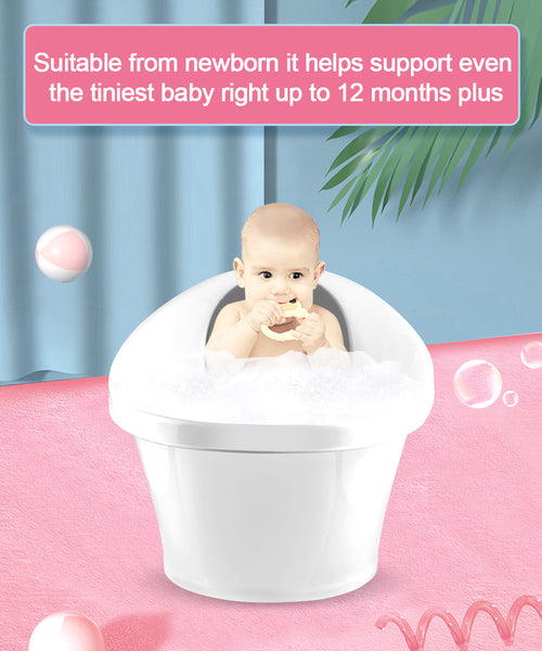 Black Baby Bath With Backrest & Bum Bump Support Bath Tubs