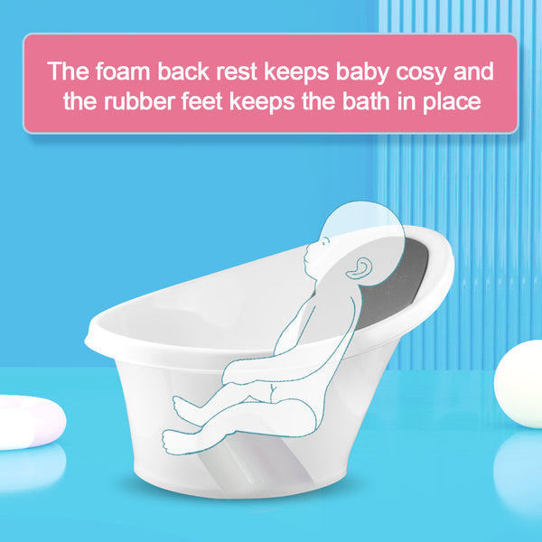 Black Baby Bath With Backrest & Bum Bump Support Bath Tubs