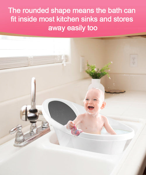 Black Baby Bath With Backrest & Bum Bump Support Bath Tubs