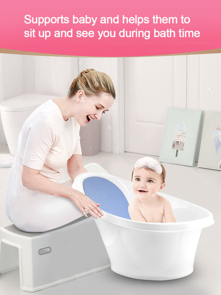 Blue Baby Bath With Backrest & Bum Bump Support Bath Tubs