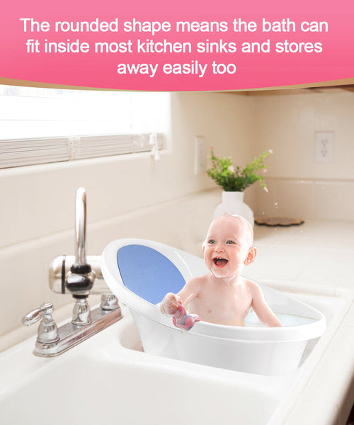 Blue Baby Bath With Backrest & Bum Bump Support Bath Tubs