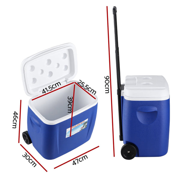 Glacio 38L Ice Cooler Box With Wheels Camping Fridge Ice Chests & Coolers