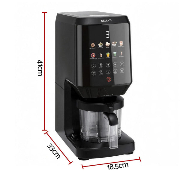 Devanti 10 In Ice Cream Maker: Gelato Sorbet Fro Yo & More (800W Black) Ice Cream & Frozen Yoghurt Makers