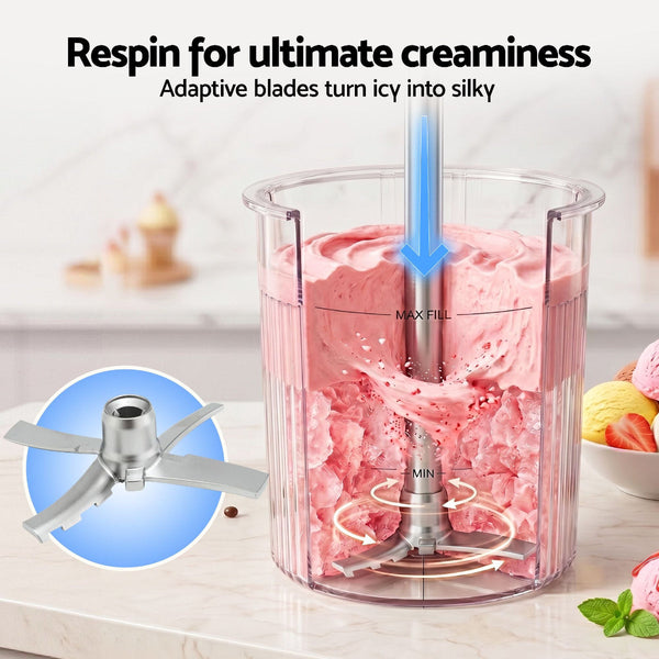 Devanti 10 In Ice Cream Maker: Gelato Sorbet Fro Yo & More (800W Black) Ice Cream & Frozen Yoghurt Makers