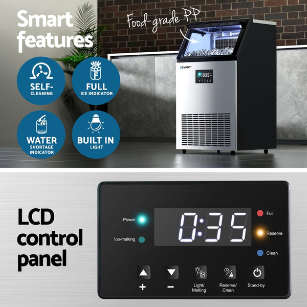 Devanti 45Kg Commercial Ice Maker Machine For Appliances Countertop Ice Makers